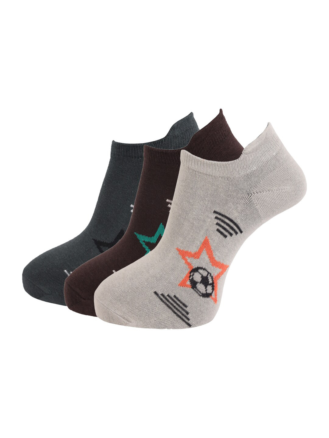 

Dollar Socks Men Pack of 3 Ankle-Length Socks, Grey