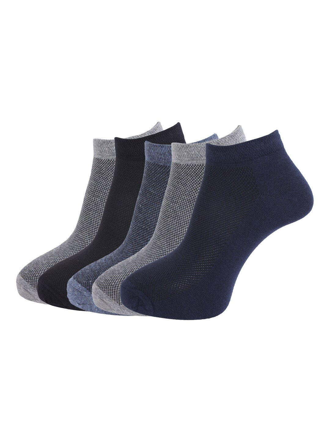 

Dollar Socks Men Pack Of 5 Cotton Calf-Length Socks, Grey
