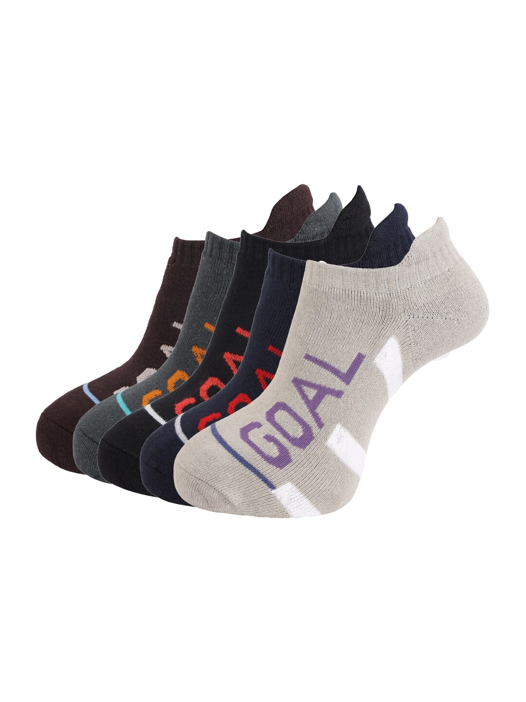 

Dollar Socks Men Pack of 5 Grey & White Patterned Ankle Length Socks, Black