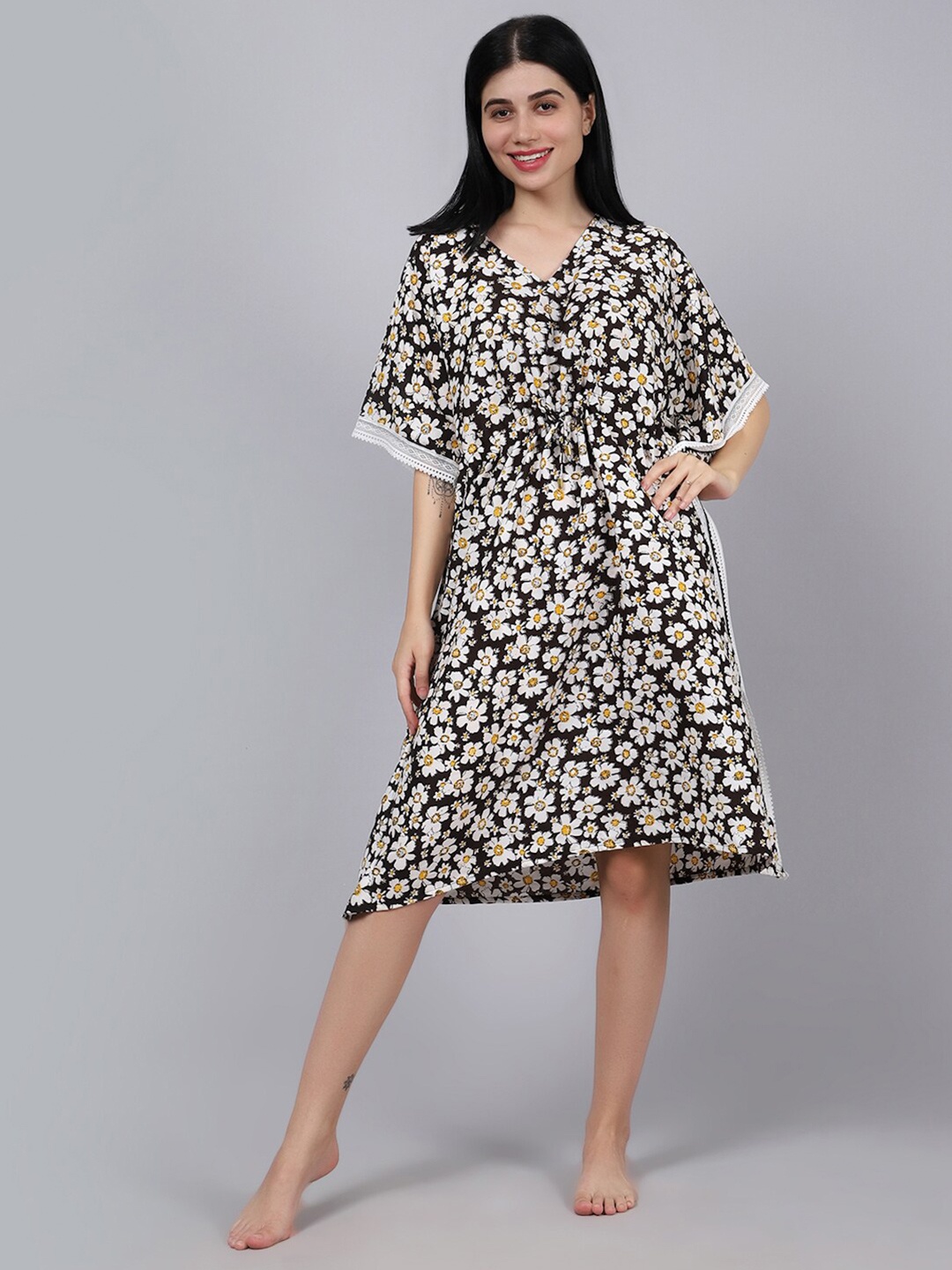 

EROTISSCH Black Printed Nightdress