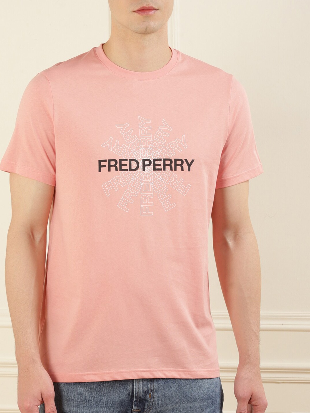 

Fred Perry Men Pink Typography Printed T-shirt