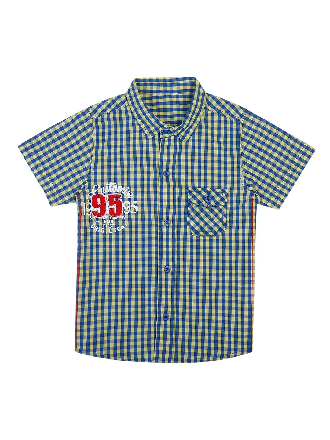 

Bodycare Kids Boys Yellow Gingham Checks Checked Casual Shirt