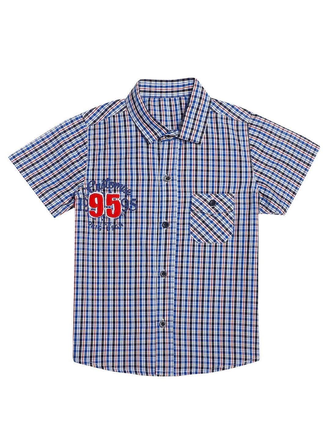 

Bodycare Kids Boys Multicoloured Gingham Checked Cotton Casual Shirt, Multi