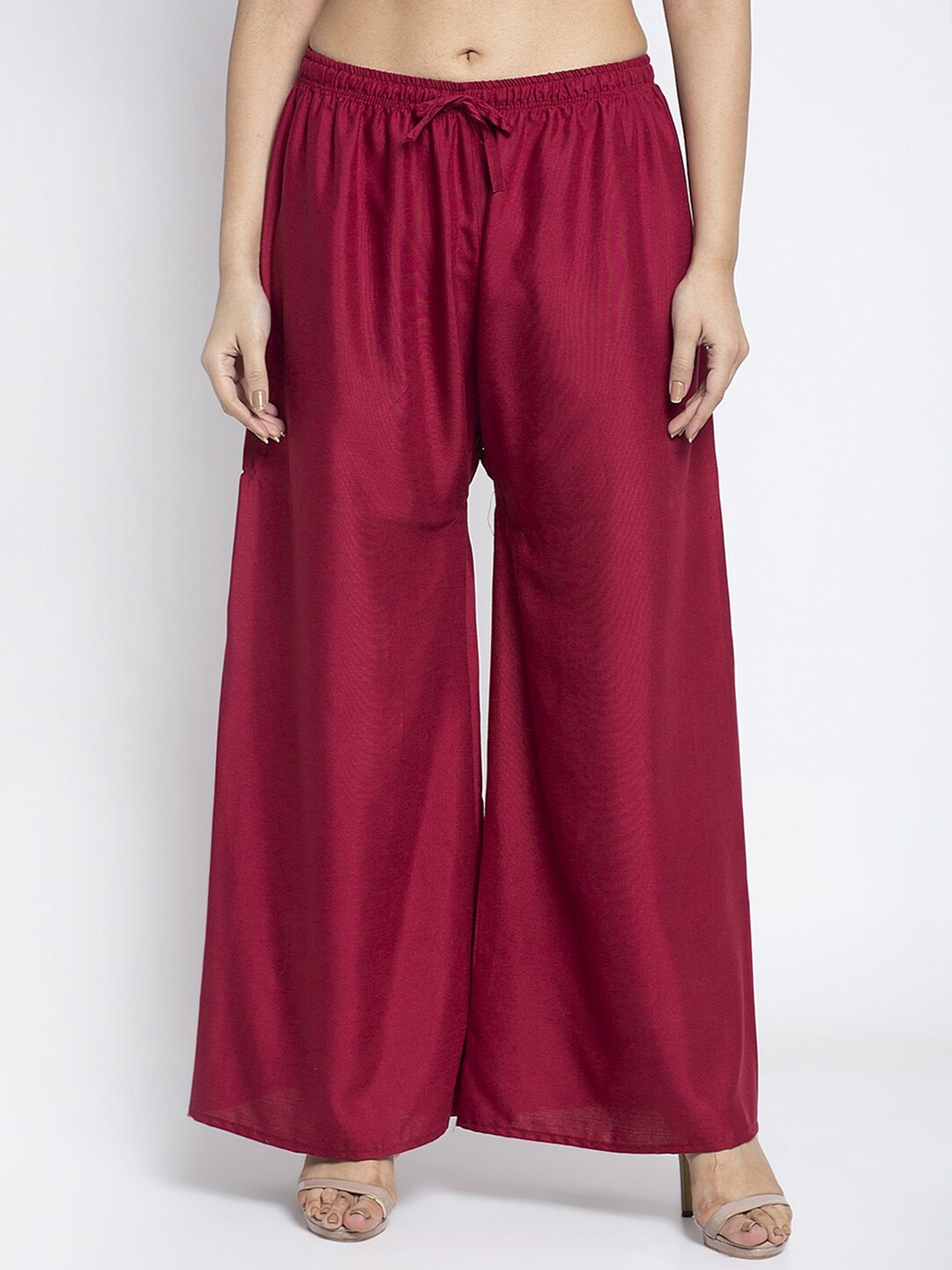 

GRACIT Women Maroon Flared Ethnic Palazzos