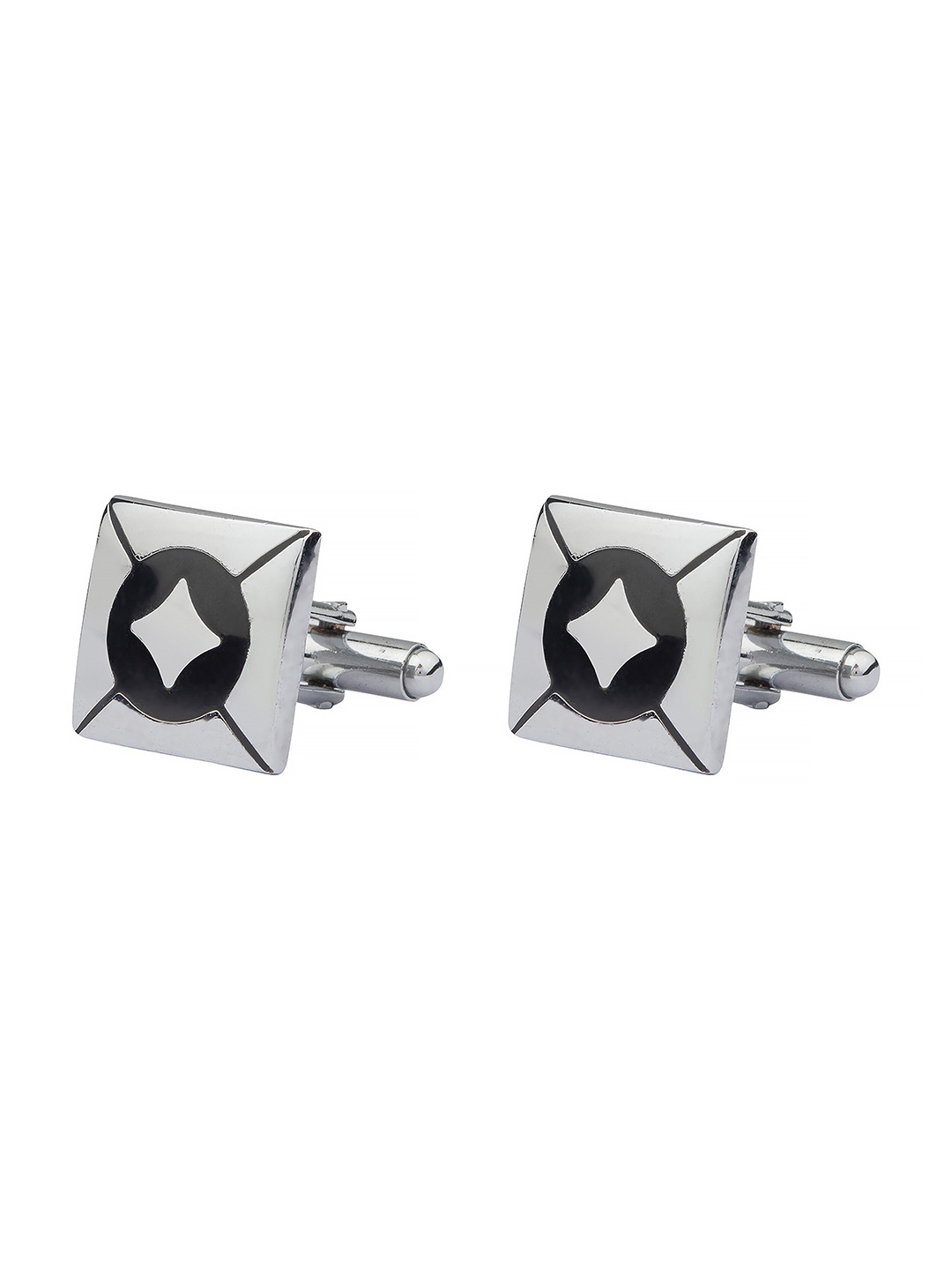 

The Tie Hub Silver-Plated & Black Geometric BDF Cufflink