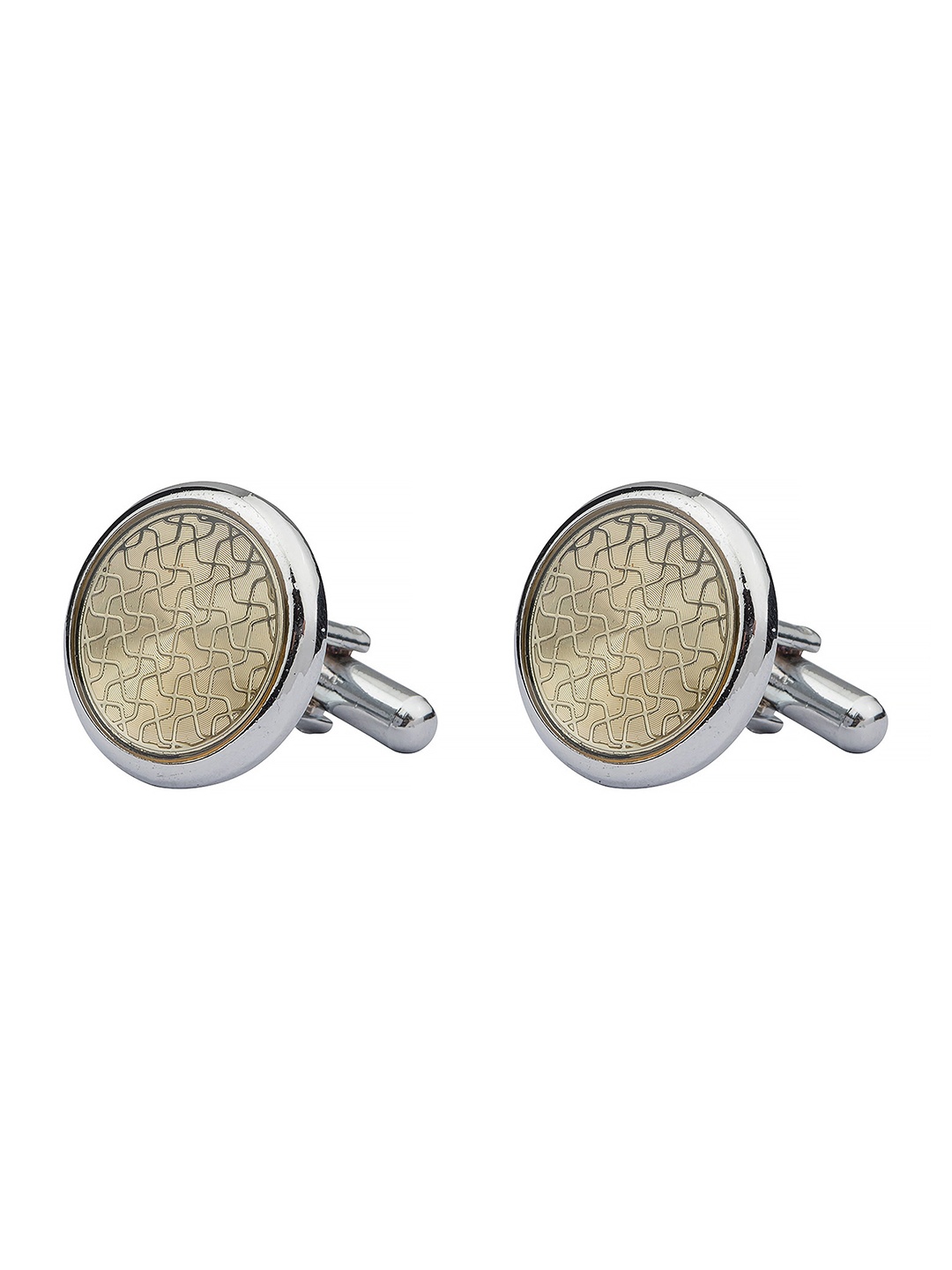 

The Tie Hub Gold-Toned & Silver-Toned Contemporary Cufflink