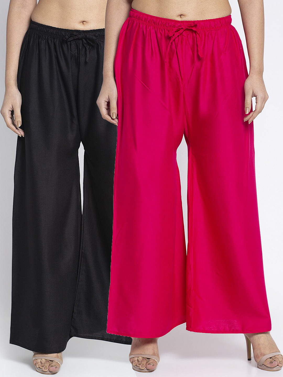 

GRACIT Women Black & Pink 2 Ethnic Palazzos