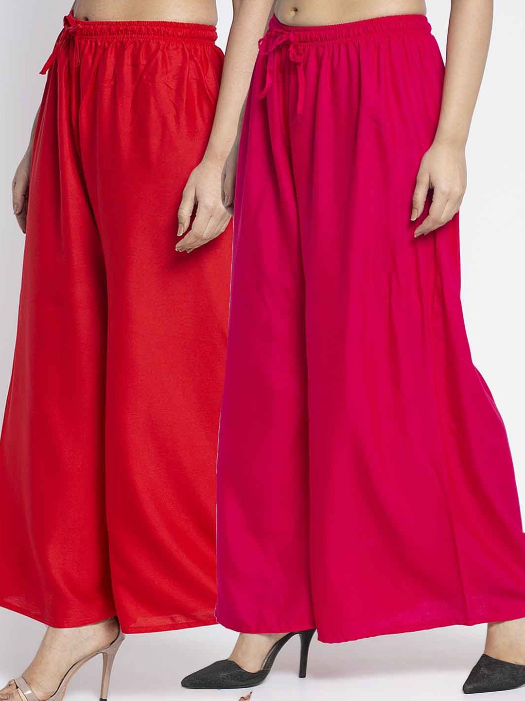 

GRACIT Women Pack Of 2 Red & Pink Palazzos