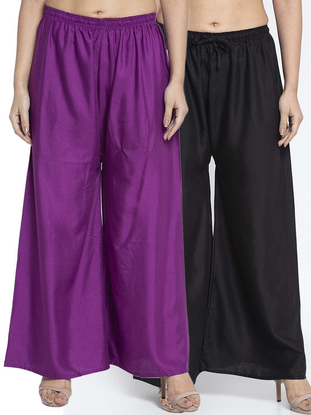 

GRACIT Women Black & Purple 2 Ethnic Palazzos