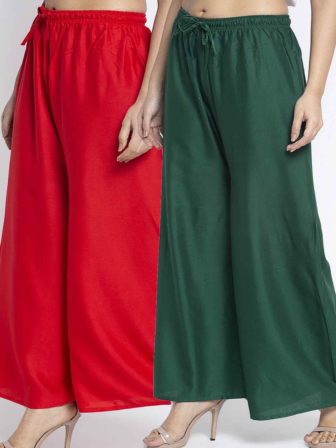 

GRACIT Women Red & Green 2 Ethnic Palazzos