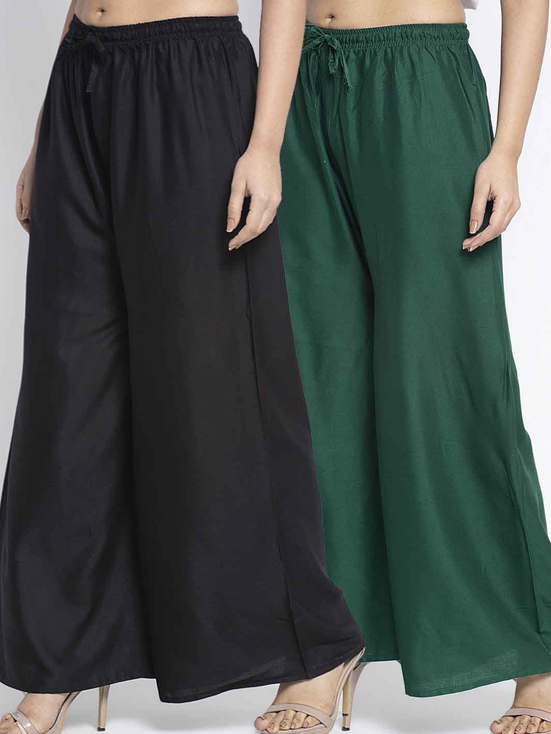 

GRACIT Women Black & Green 2 Ethnic Palazzos