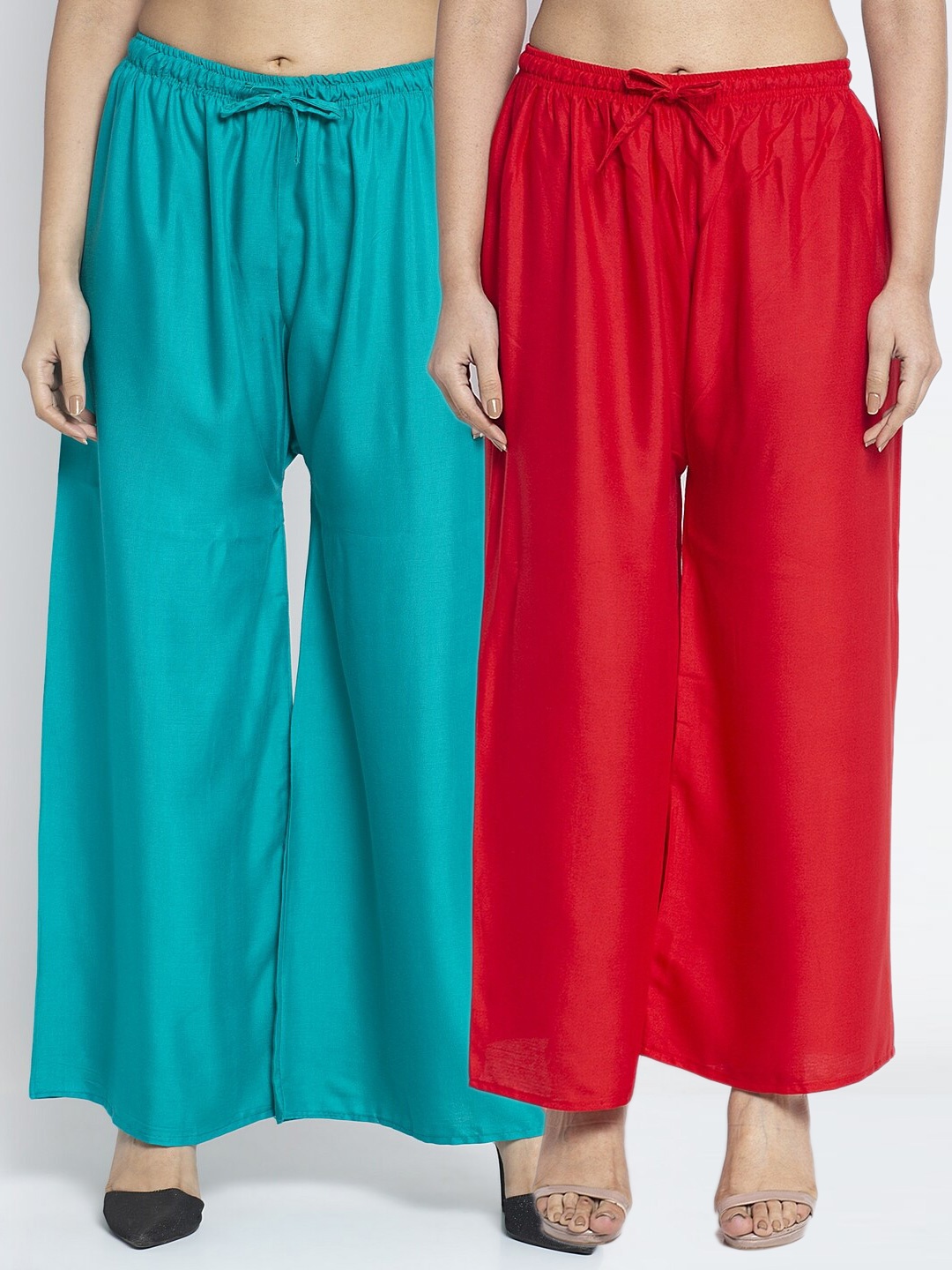 

GRACIT Women Red & Blue Pack of 2 Ethnic Palazzos