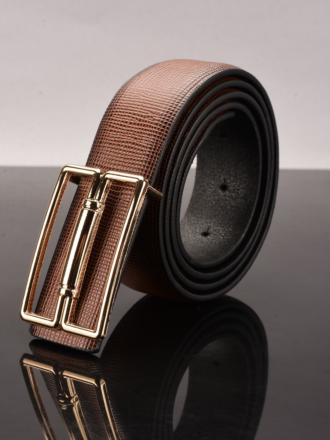 

BuckleUp Men Tan Textured Belt