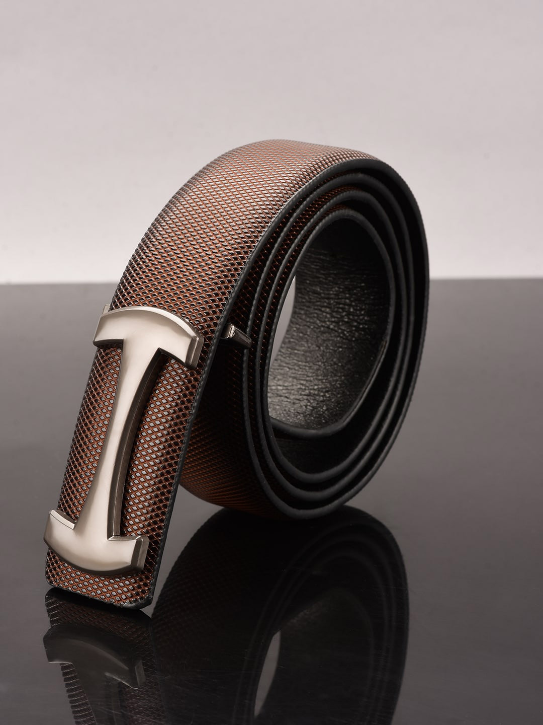 

BuckleUp Men Tan Textured Belt