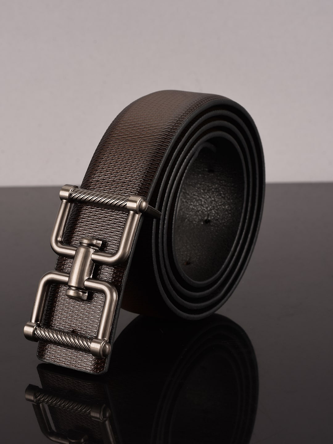 

BuckleUp Men Brown Textured Belt