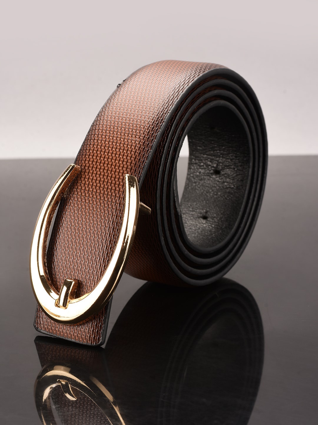 

BuckleUp Men Tan Brown Textured Belt