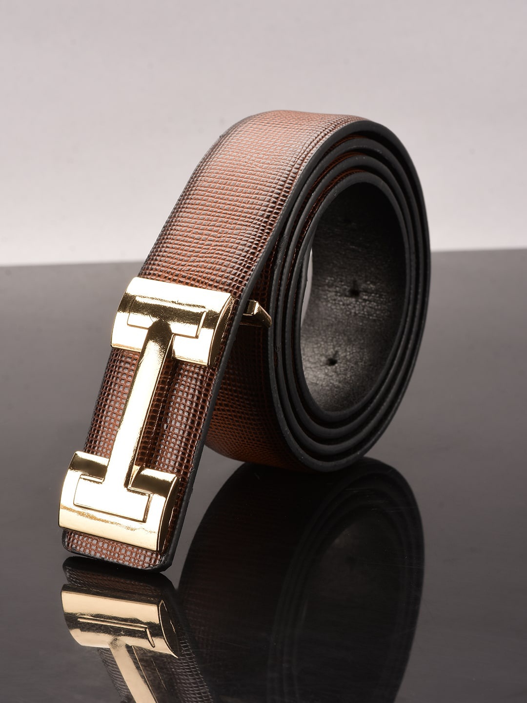 

BuckleUp Men Tan Textured Belt