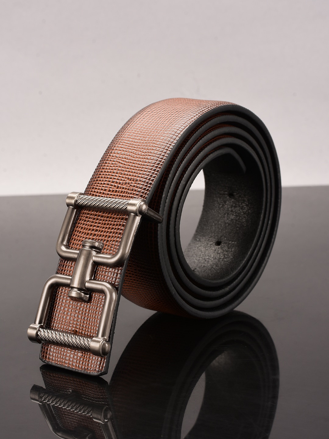 

BuckleUp Men Tan Textured Belt