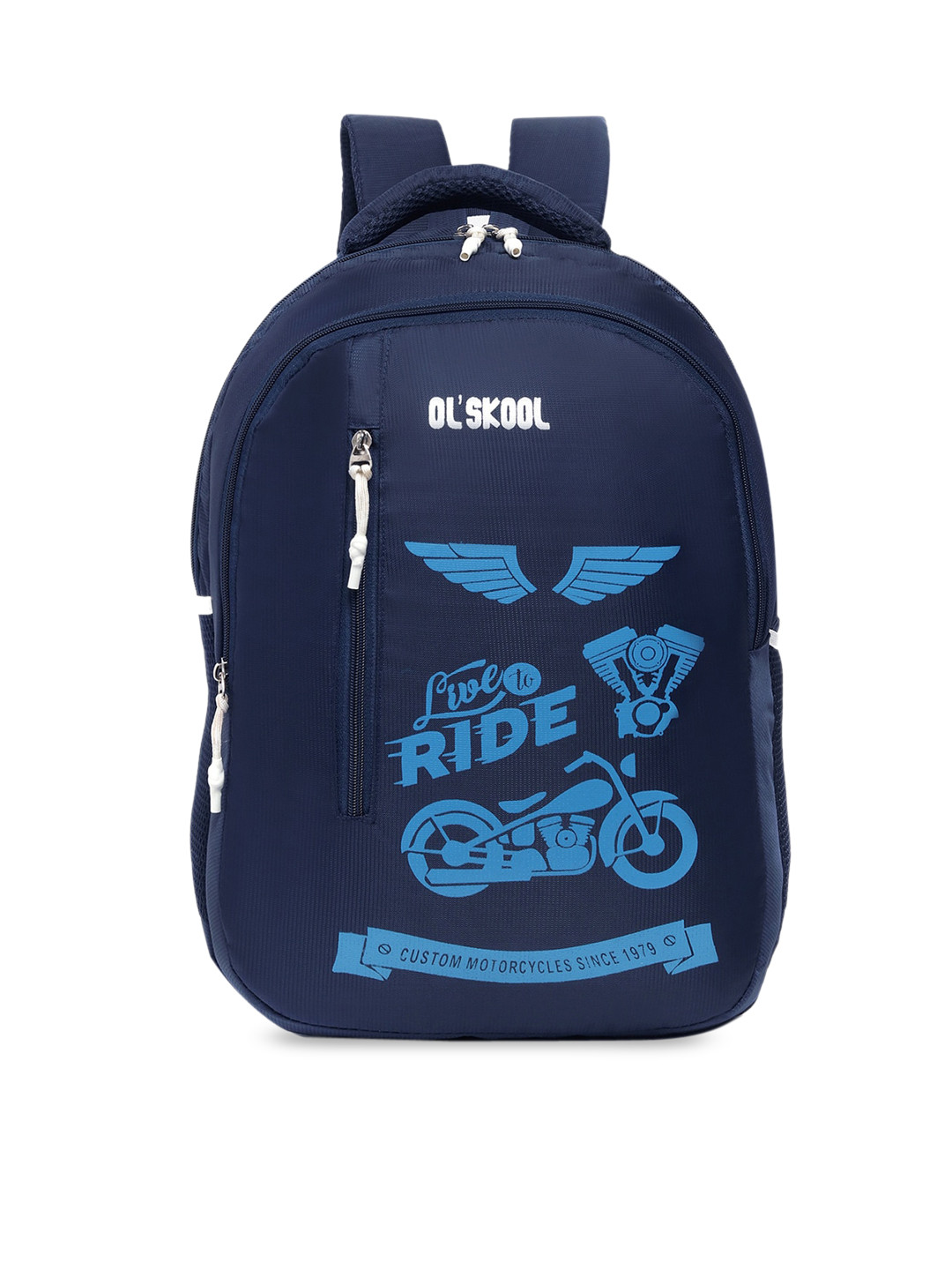 

PLAYYBAGS Unisex Navy Blue & Blue Typography Backpack