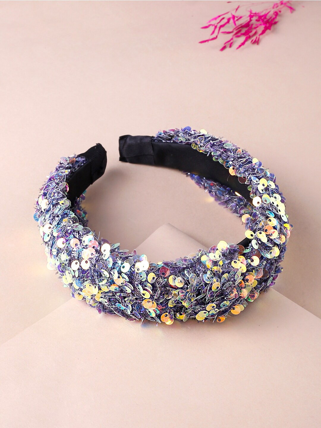 

Yellow Chimes Women Multicolor Glitter Sparkly Bling Hairband, Blue