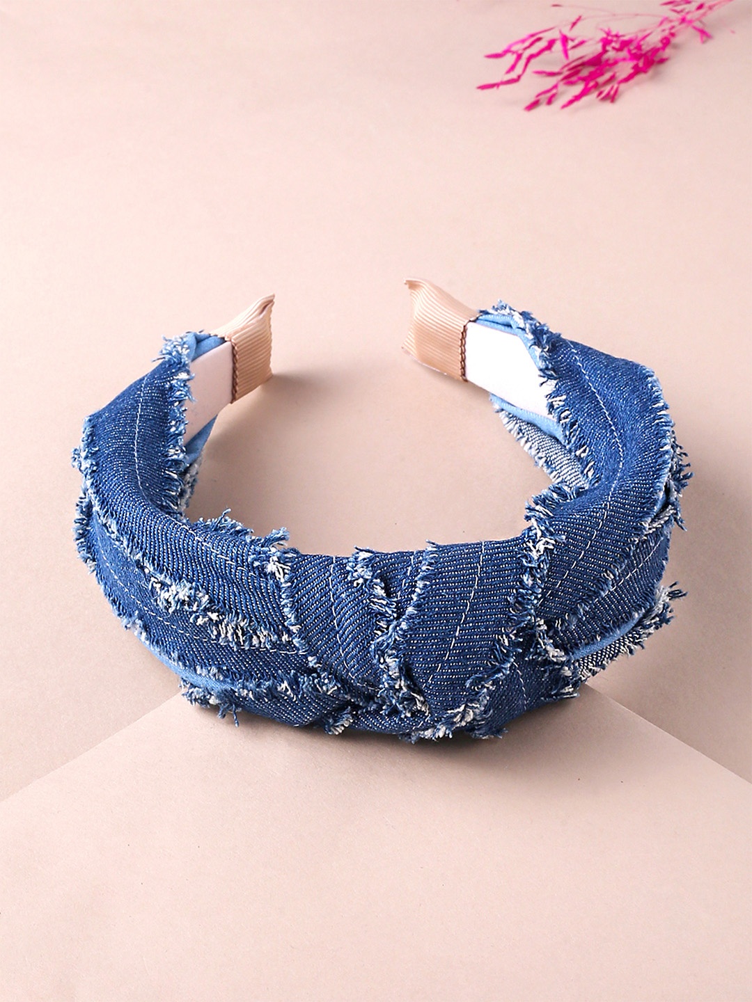 

Yellow Chimes Women Blue Fabric Knot Denim Hairband