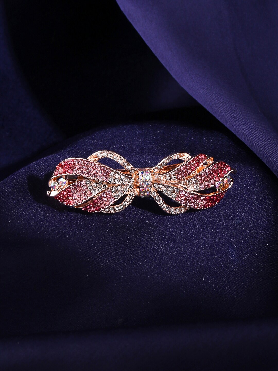 

Yellow Chimes Women Red & Gold-Toned Crystal Studed French Barrette