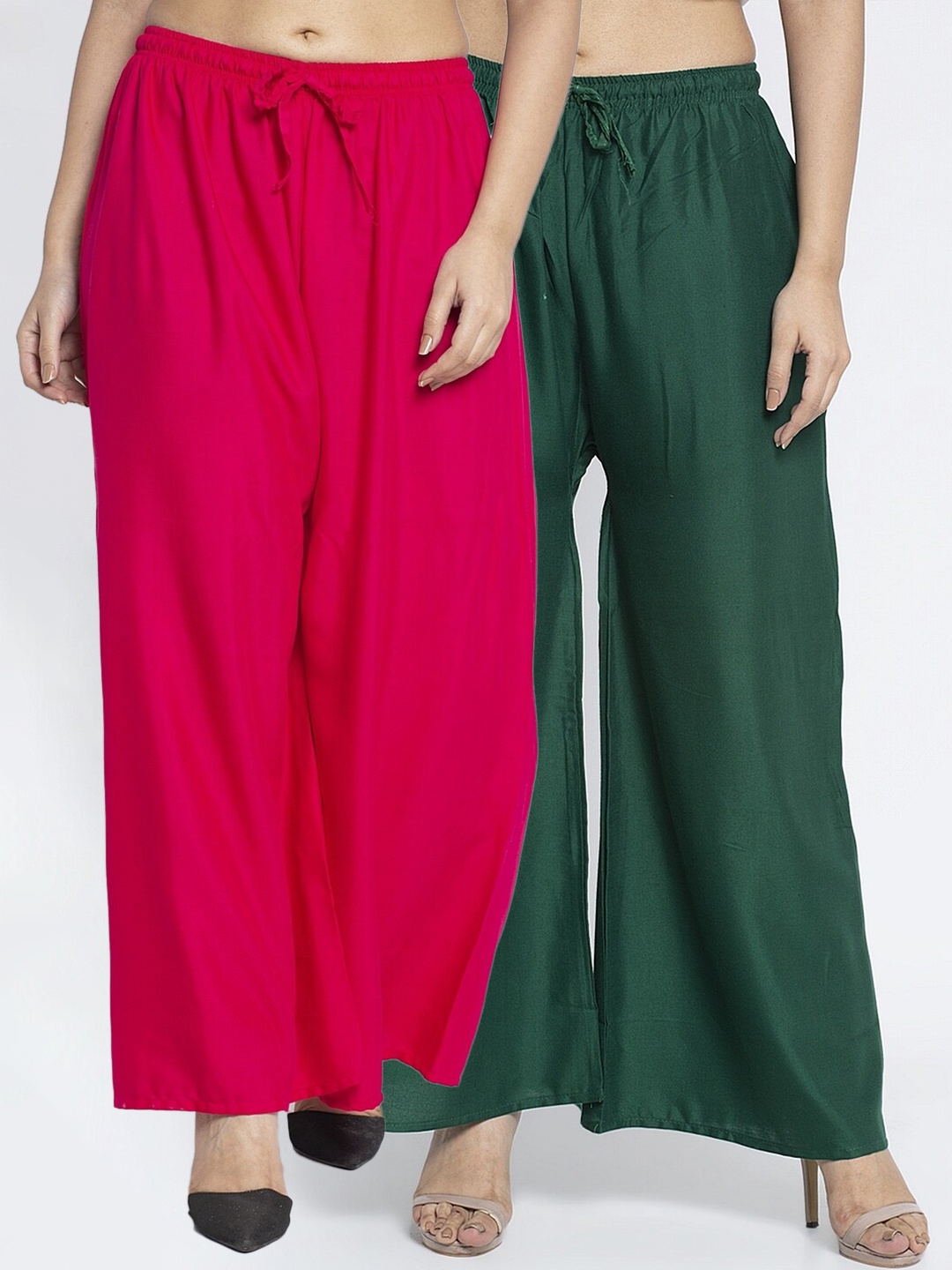 

GRACIT Women Pink & Green 2 Palazzos