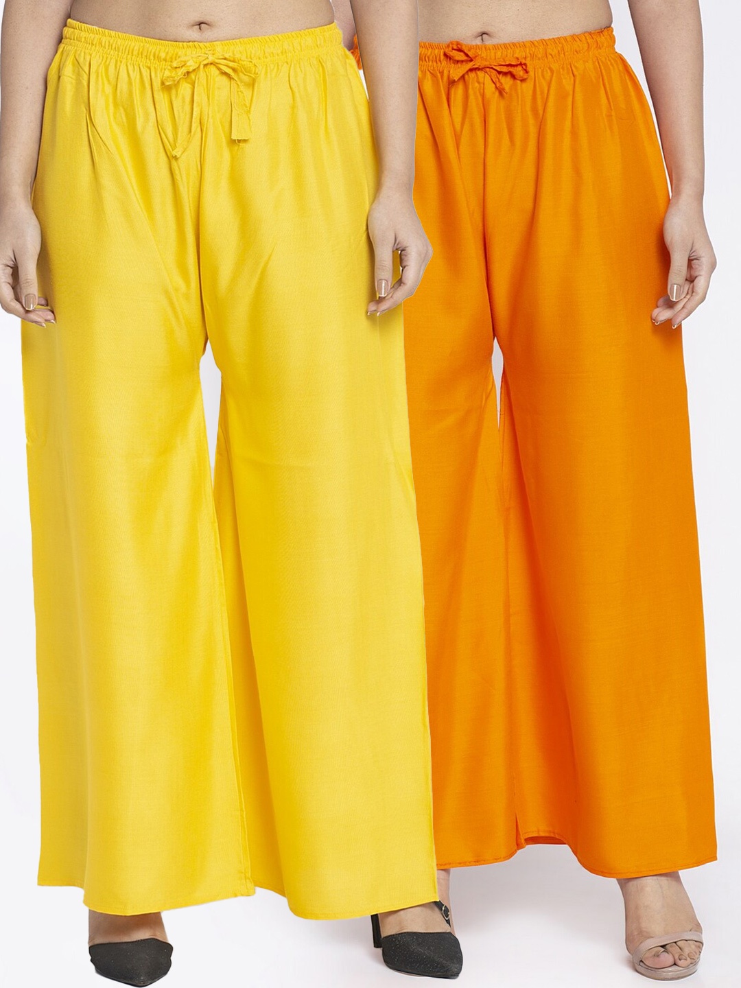 

GRACIT Women Yellow & Orange 2 Ethnic Palazzos