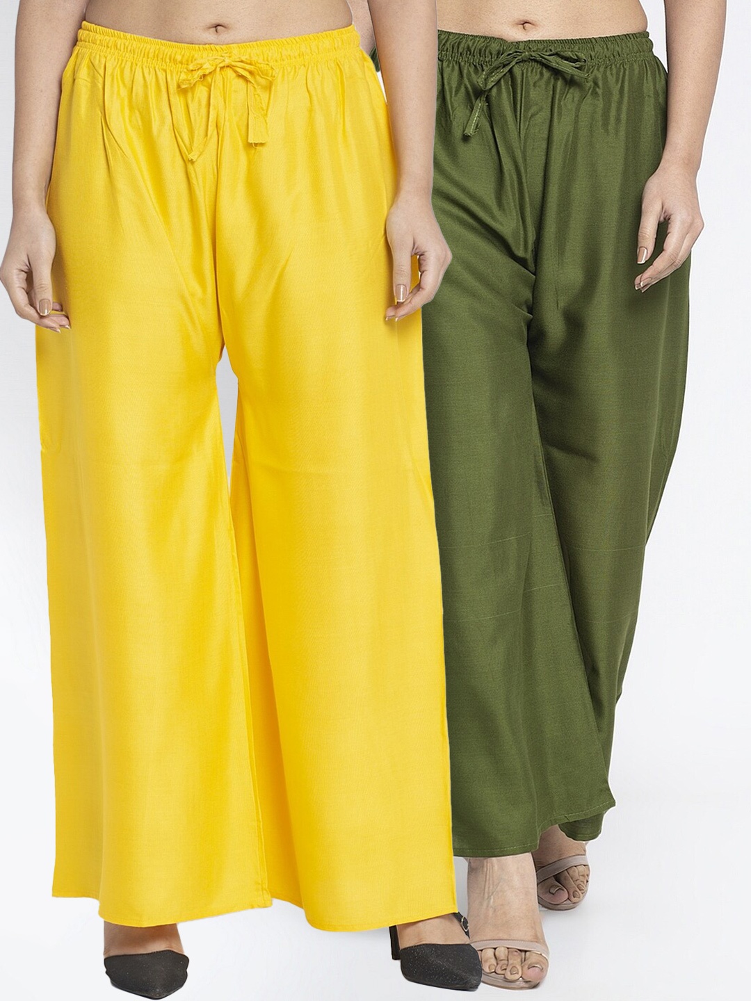 

GRACIT Women Yellow & Green Pack Of 2 Ethnic Palazzos