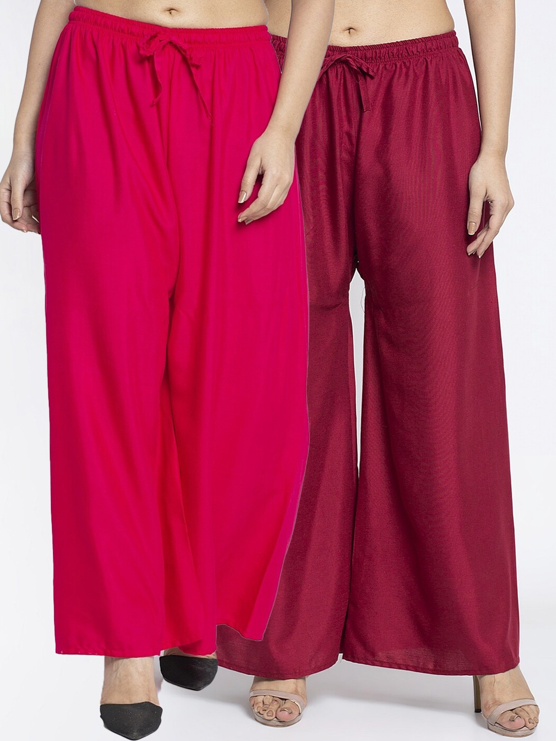 

GRACIT Women Red & Maroon Pack Of 2 Ethnic Palazzos