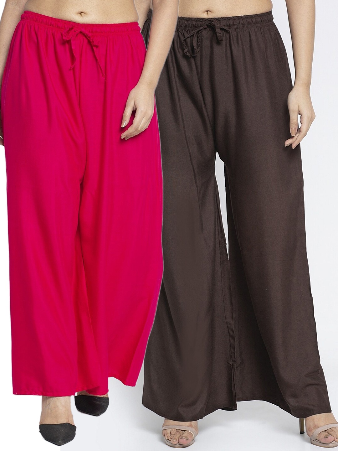 

GRACIT Women Pink & Brown 2 Set Ethnic Palazzos