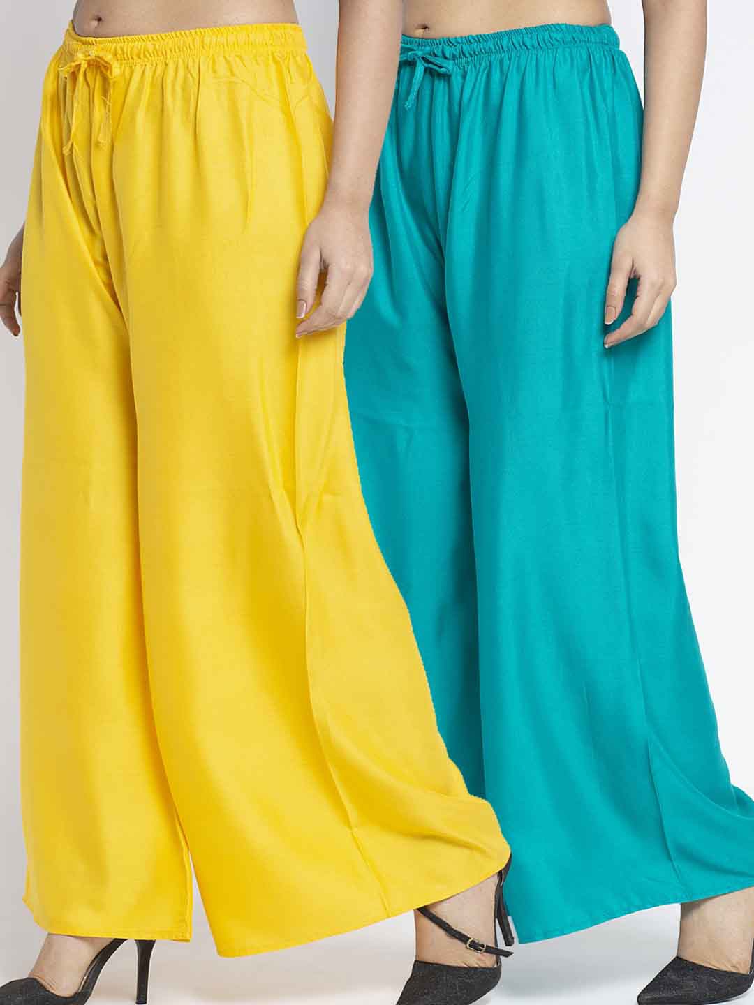 

GRACIT Women Yellow & Blue 2 Ethnic Palazzos