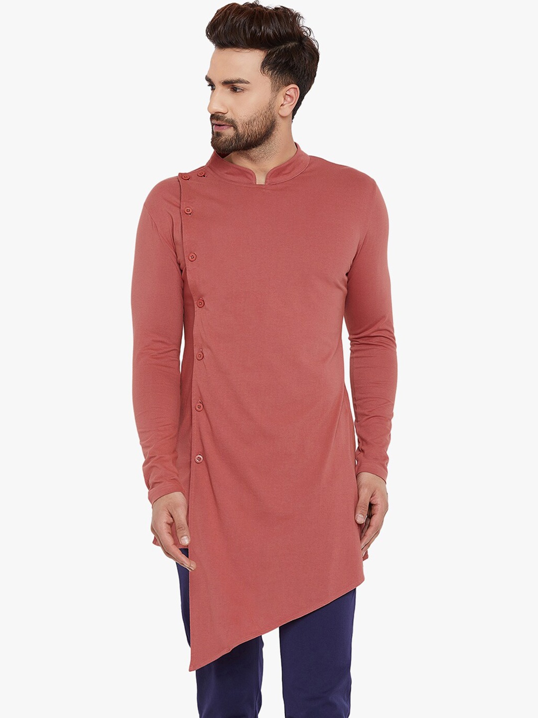 

Hypernation Men Rust Cotton Kurta