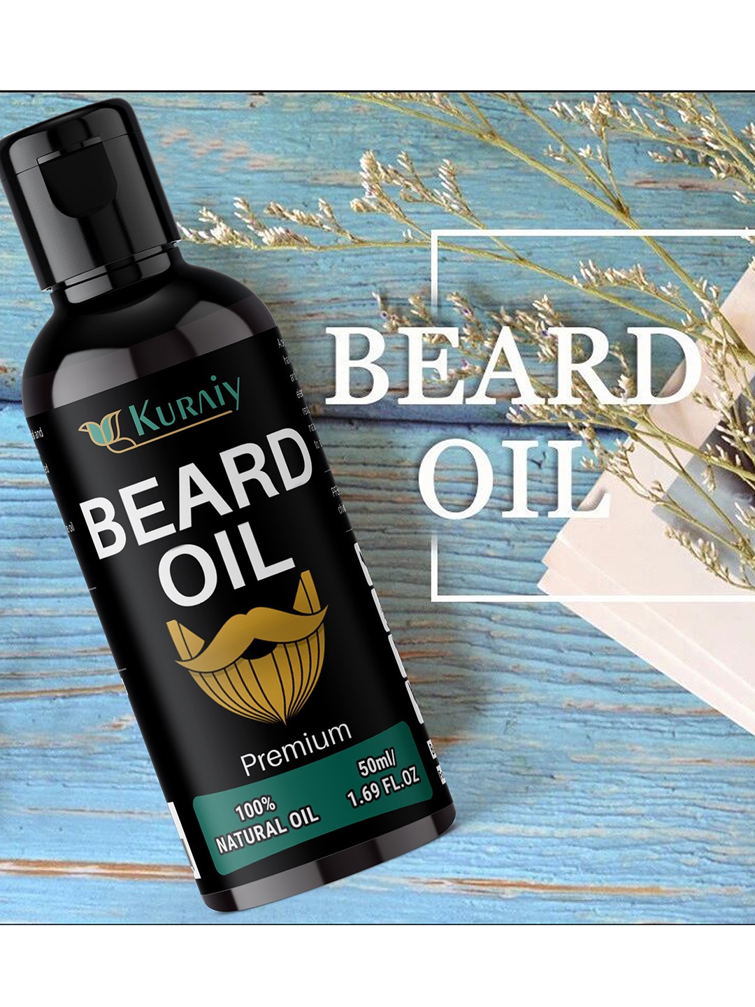 

KURAIY Men Beard Growth Oil 50ml, Yellow