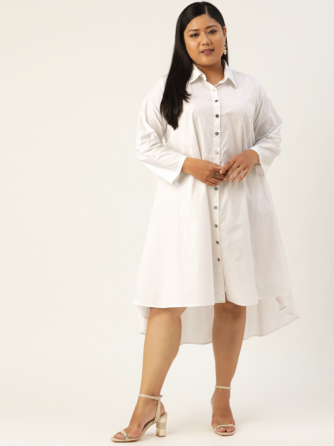 

theRebelinme White Shirt Midi Dress
