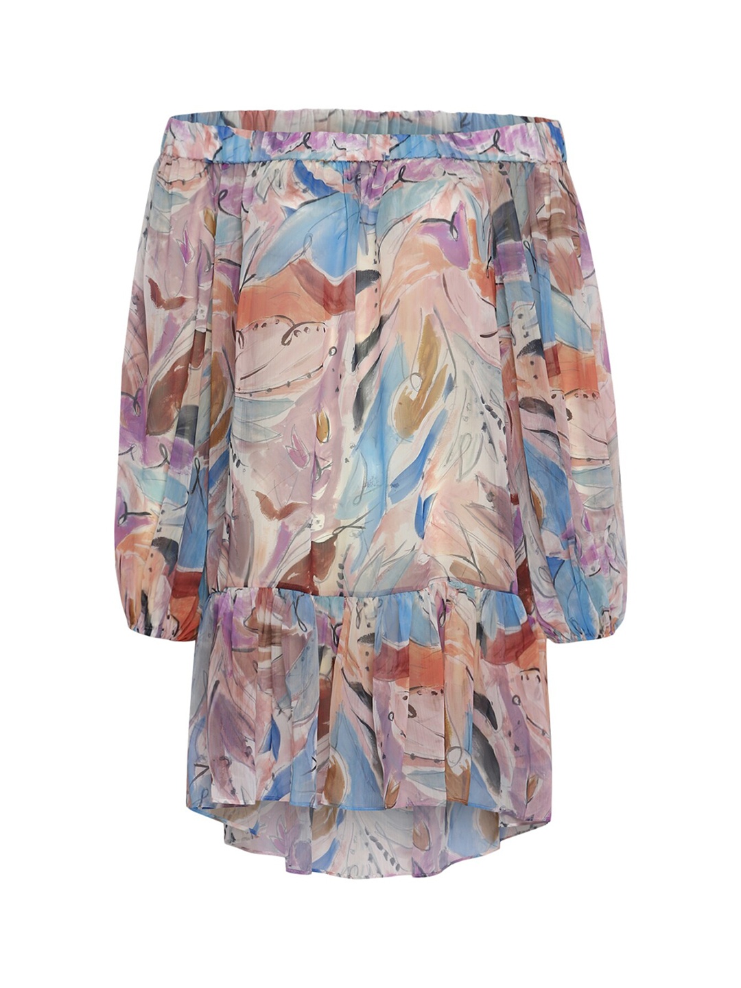 

Ted Baker Women Cream Colored Printed Off-Shoulder Swim Cover Up Dress