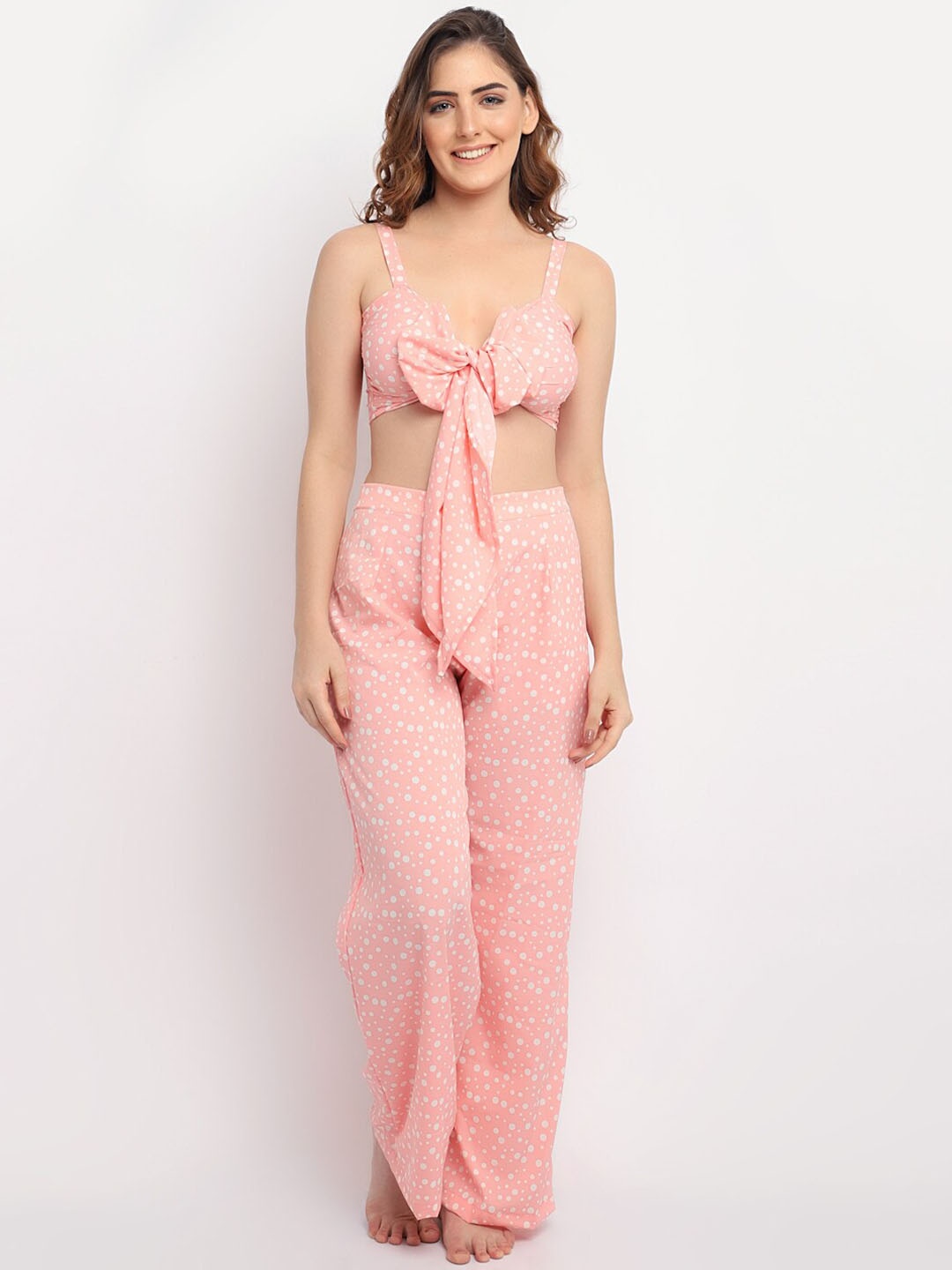 

EROTISSCH Printed Beachwear Set, Peach