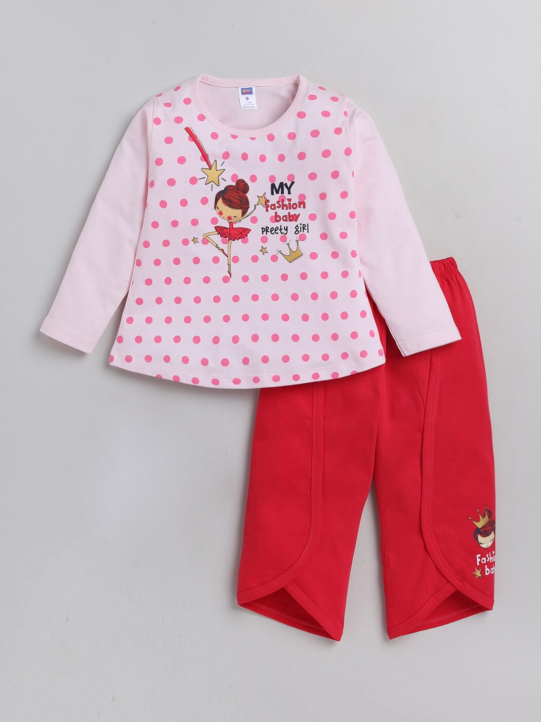 

Nottie Planet Girls Pink & Red Top with Pyjamas