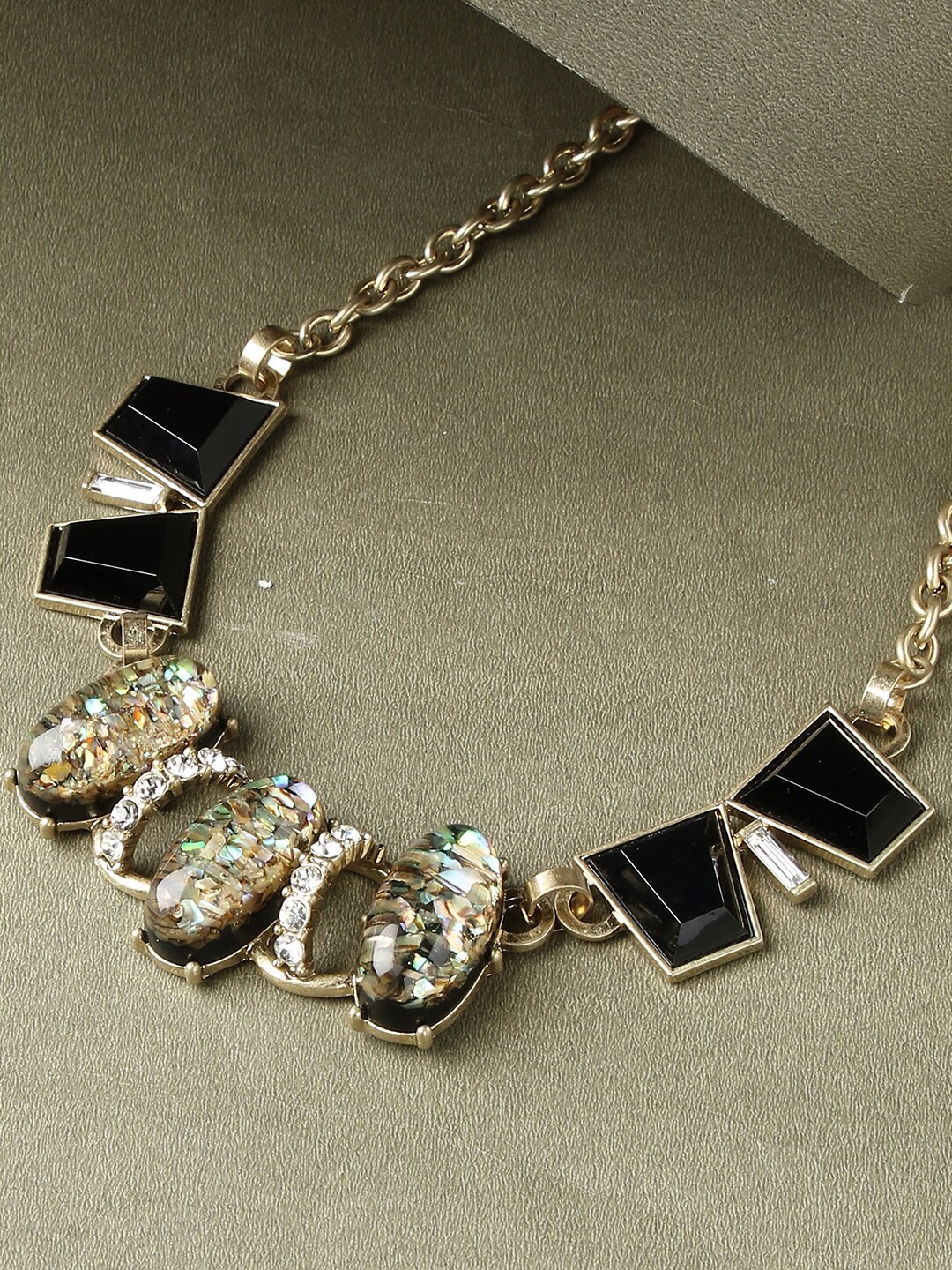 

SOHI Black & Gold-Plated Necklace