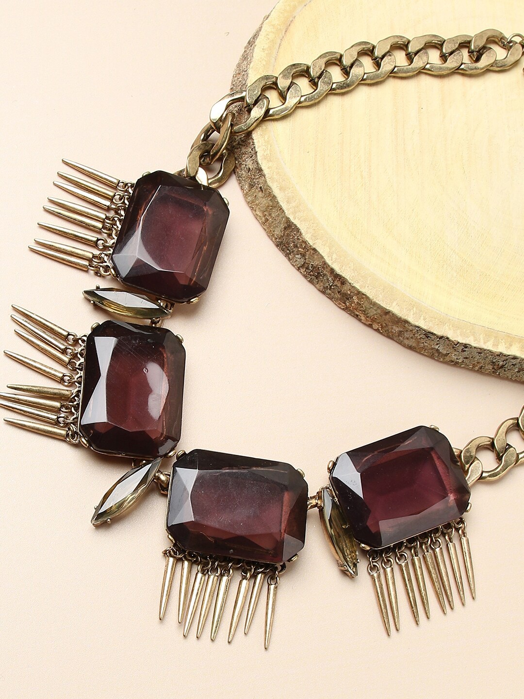 

SOHI Gold-Plated Purple Gold-Plated Necklace