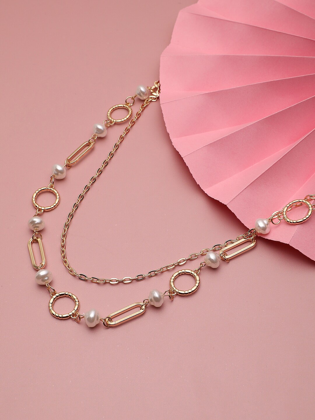 

SOHI Gold-Toned & White Gold-Plated Necklace