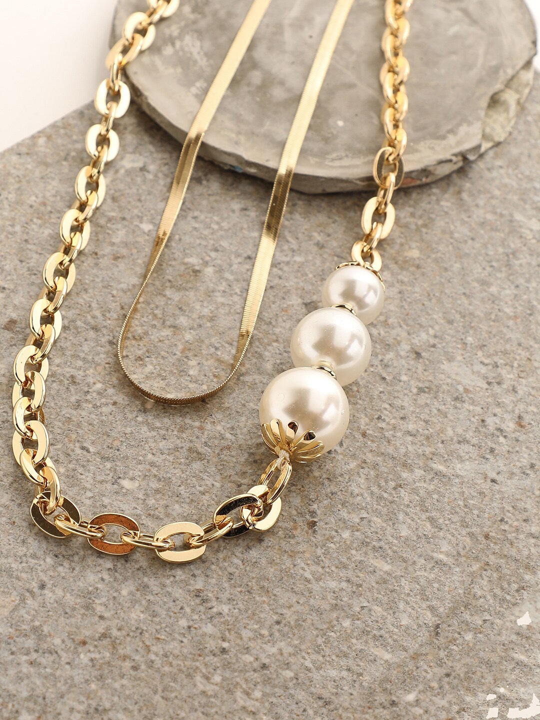 

SOHI Gold-Toned & White Gold-Plated Necklace