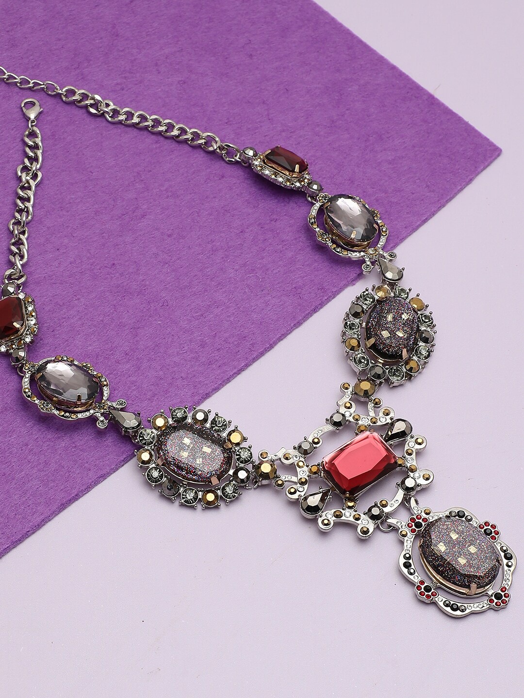 

SOHI Women Gold-Toned & Red Gold-Plated Necklace
