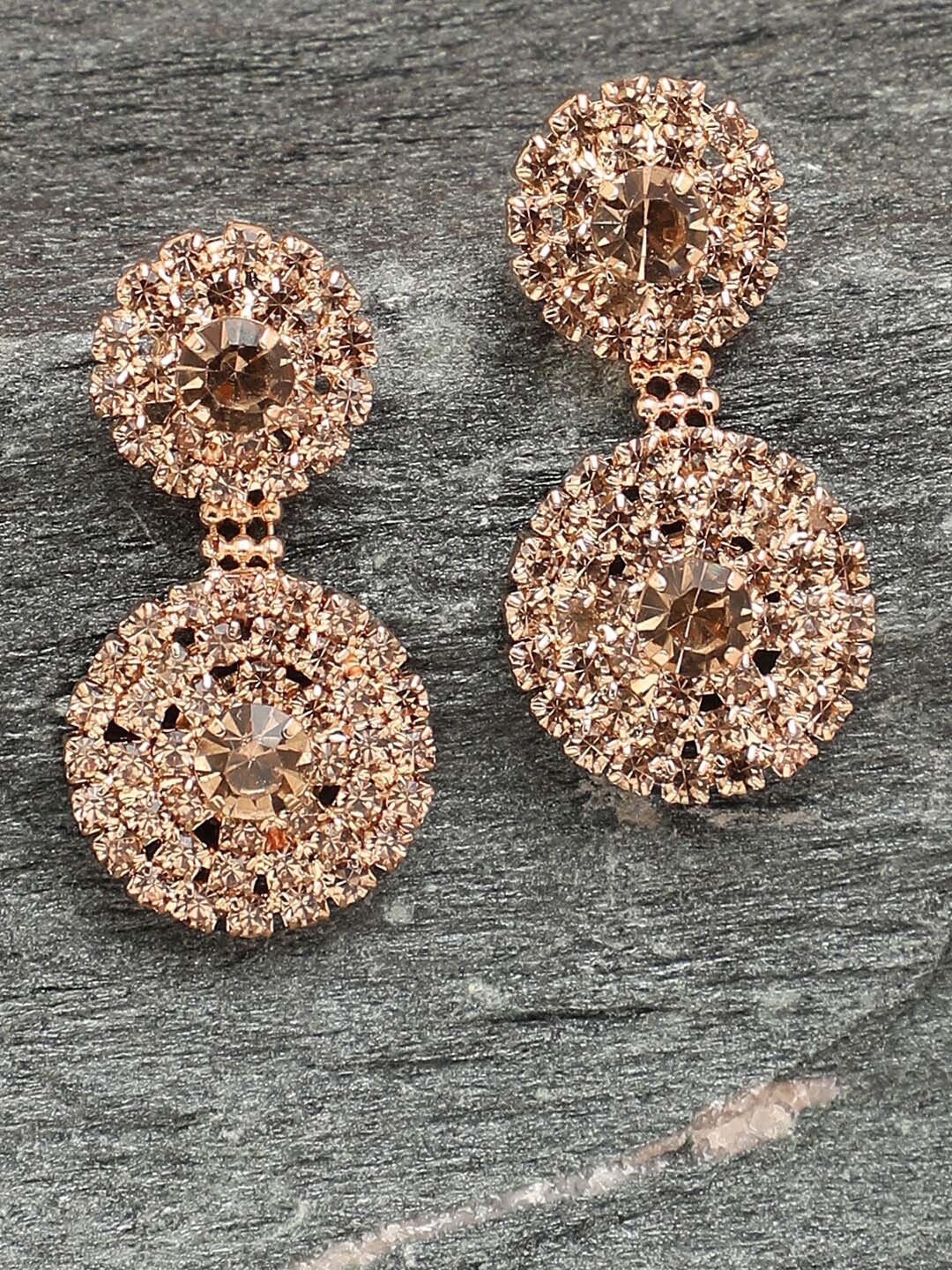 

SOHI Women Gold-Toned Contemporary Drop Earrings