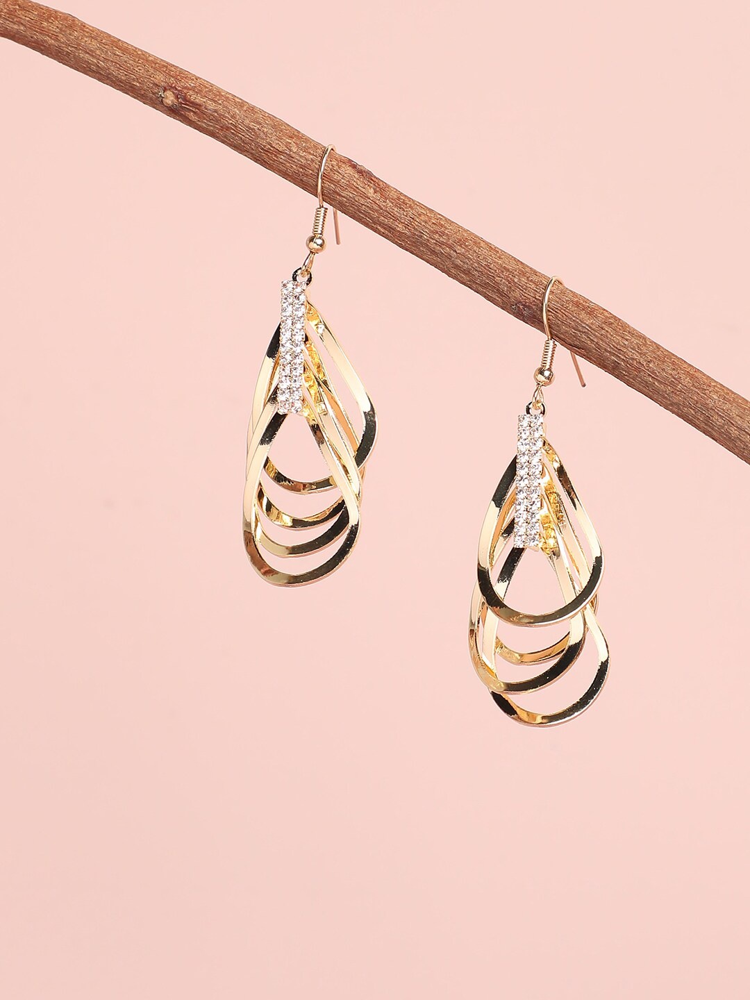 

SOHI Women Gold-Toned Contemporary Drop Earrings