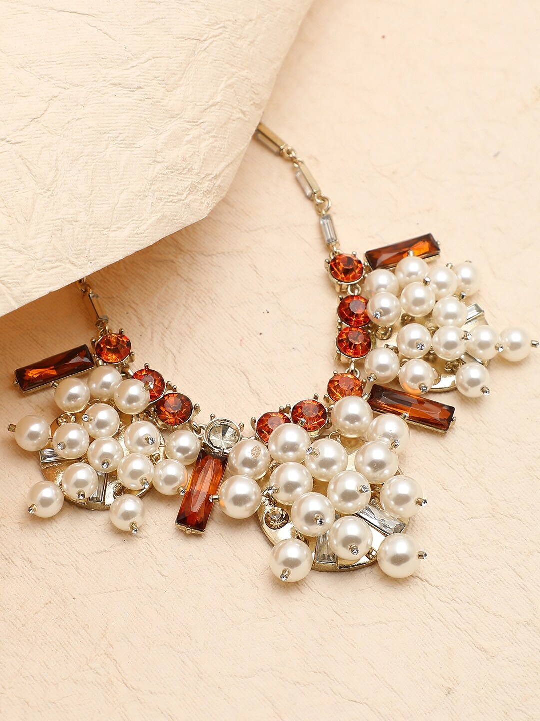 

SOHI Gold-Toned & White Gold-Plated Necklace
