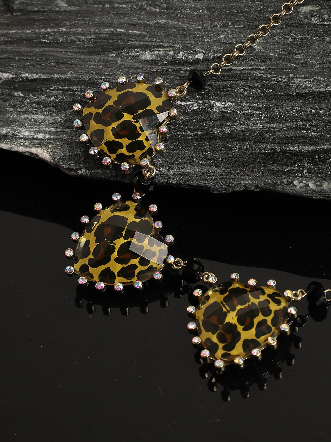 

SOHI Brown Gold-Plated Antique Necklace