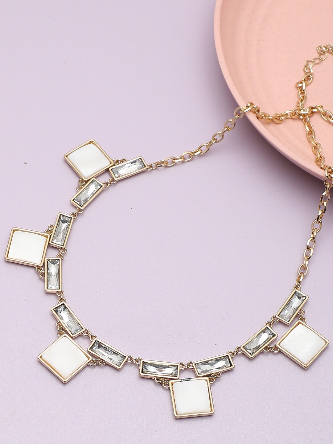 

SOHI Gold-Toned & White Gold-Plated Necklace