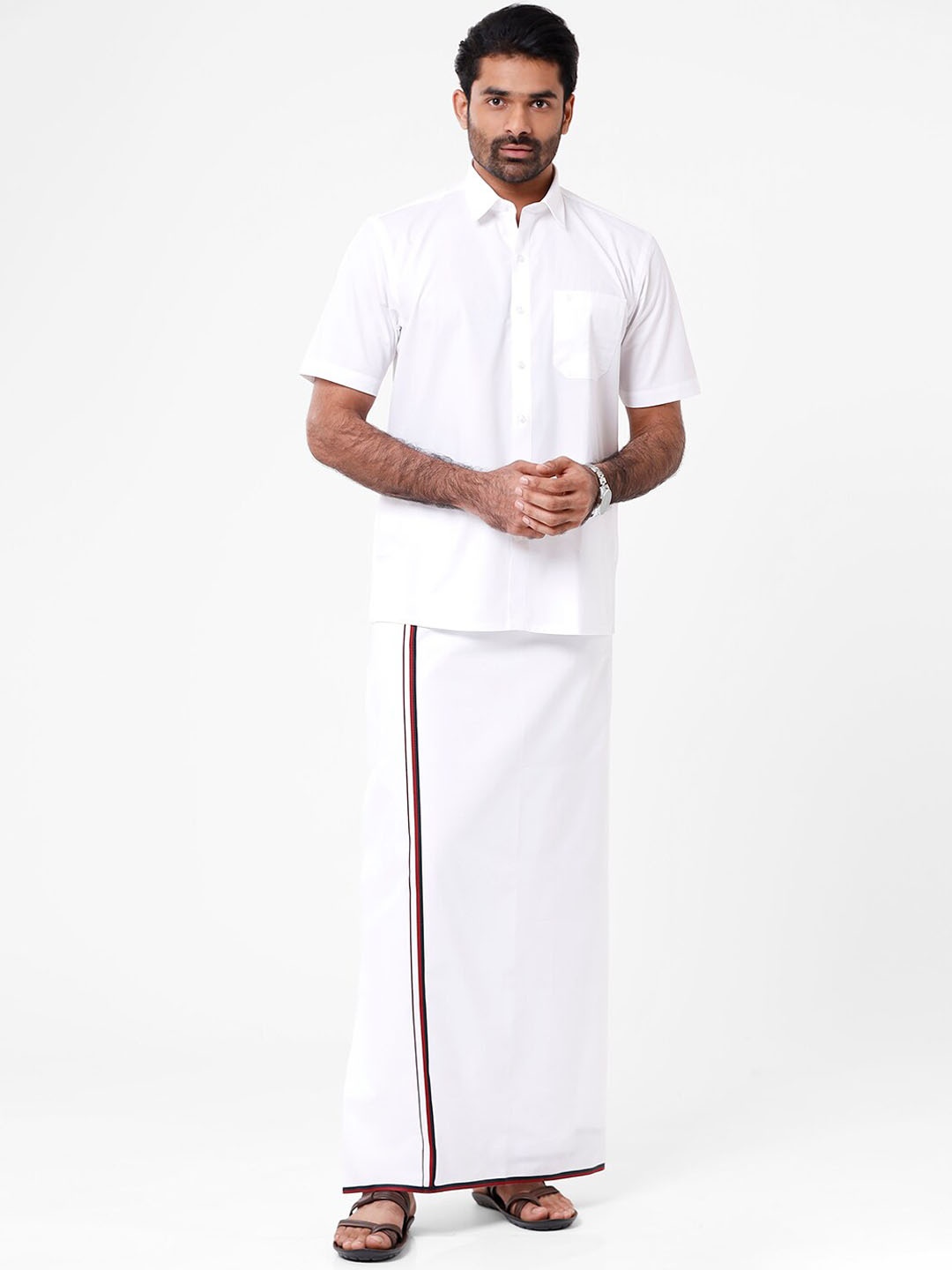 

Ramraj Men White Solid Cotton Dhotis