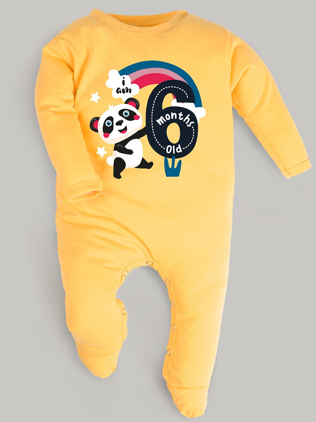 

FFLIRTYGO Kids Yellow Printed Cotton Sleepsuit